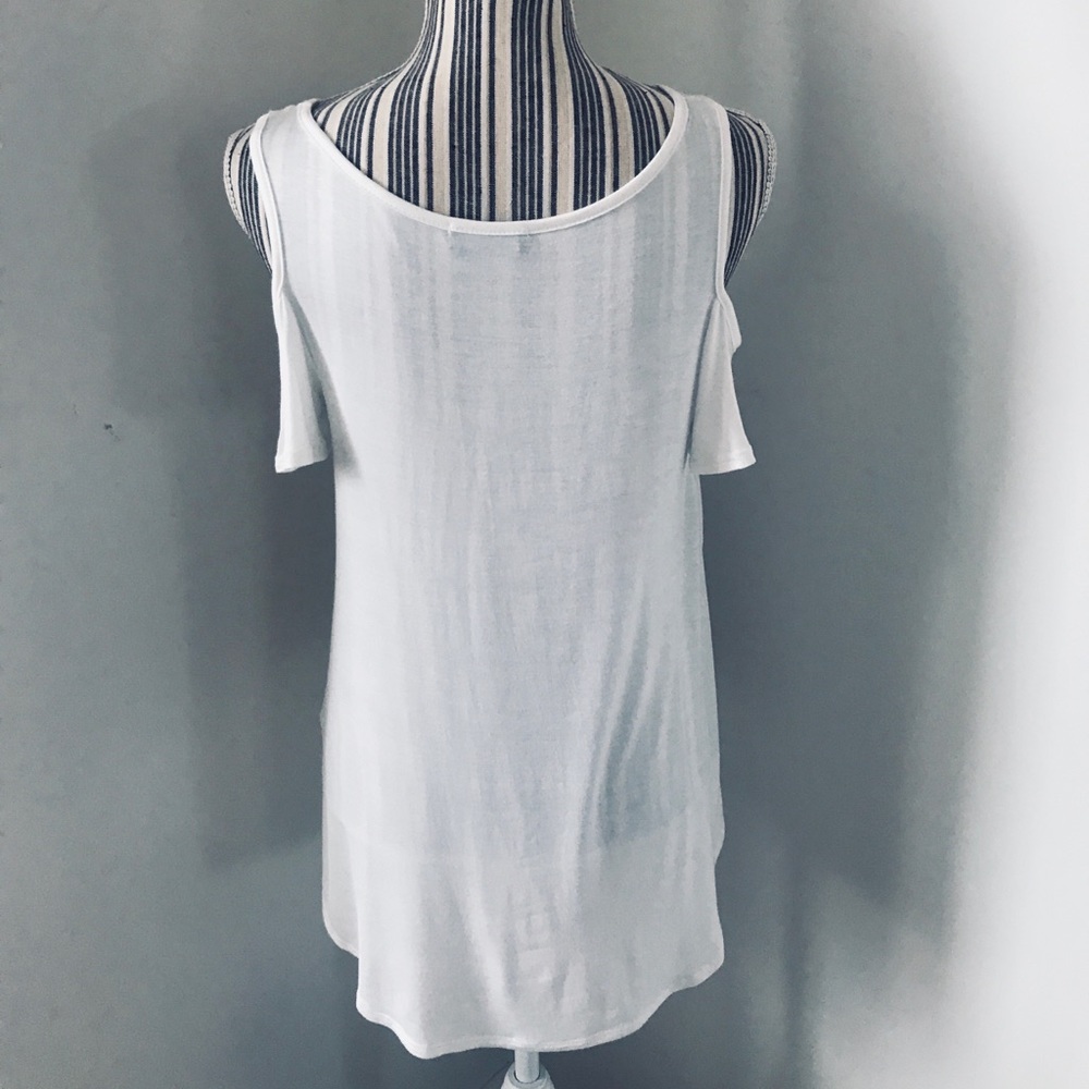 White Cold Shoulder Top - Picture 7 of 7